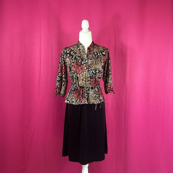 Vintage Dresses & Skirts - Vintage 70s Unbranded peplum secretary day dress, size Small